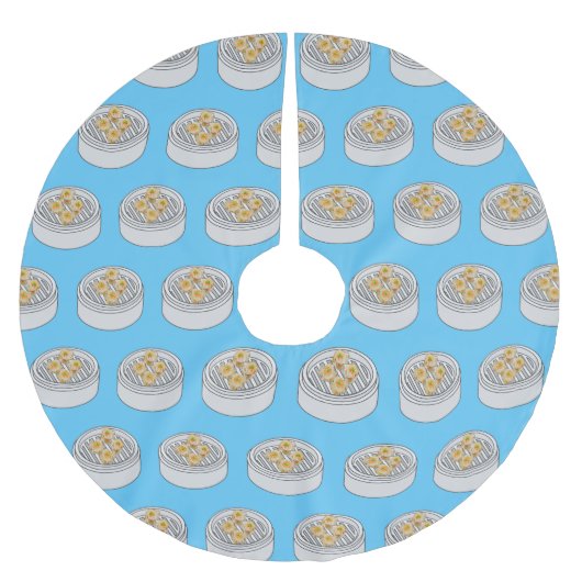 Shumai dim sum Cartoon Illustration Polyester Weihnachtsbaumdecke (Vorderseite)