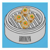 Shumai dim sum Cartoon Illustration Poster (Vorderseite)