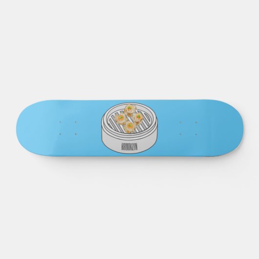 Shumai dim sum Cartoon Illustration Skateboard (Horizontal)