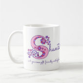 Shunta Name bedeutet dekorative S Monogramm Tasse (Links)