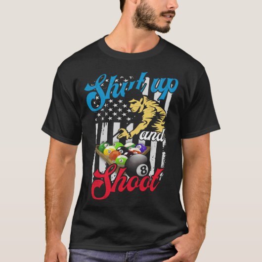 Shup und Shoot Billiard 8 Ball Pool Player T-Shirt (Vorderseite)