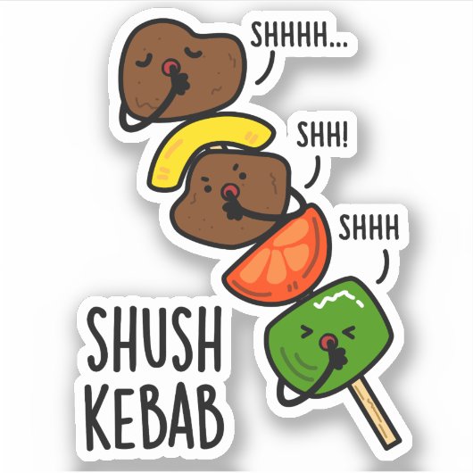 Shush Kebab Funny Food Puff Aufkleber (Vorderseite)