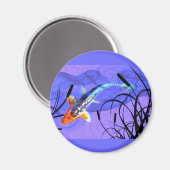 Shusui Koi im Lila Teich mit Käfern Magnet (Vorderseite/Rückseite)