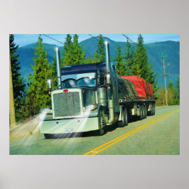 Shuswap Cargo Freight Truck Highway Art Poster