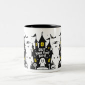 Shut Your Front Door Mug – Haunted House Ghost Zweifarbige Tasse (Mittel)