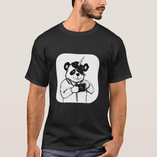 Shutterbug Pandacorn with a camera T-Shirt (Vorderseite)