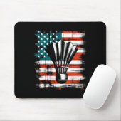 Shuttle American Flag - Patriotic Usa Badminton Lo Mousepad (Mit Mouse)
