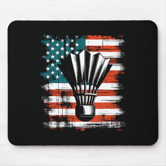 Shuttle American Flag - Patriotic Usa Badminton Lo Mousepad (Vorne)