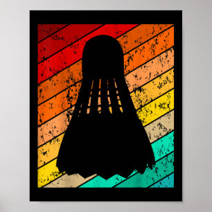 Shuttle, Badminton Ball Player, Vintager Retro Poster