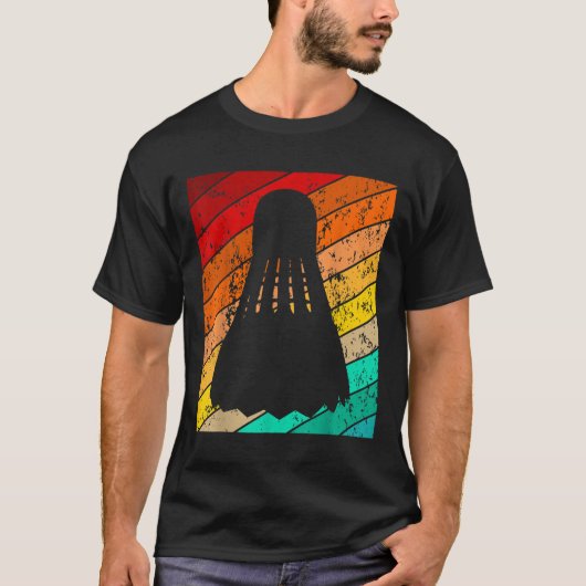 Shuttle, Badminton Ball Player, Vintager Retro T-Shirt (Vorderseite)