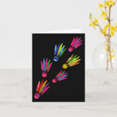 Shuttle Badminton farbenfrohe Spielerinnen Karte (Gelbe Blume)