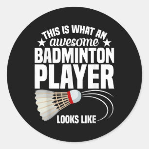 Shuttle Badminton Match Phantastisch Badminton Pla Runder Aufkleber