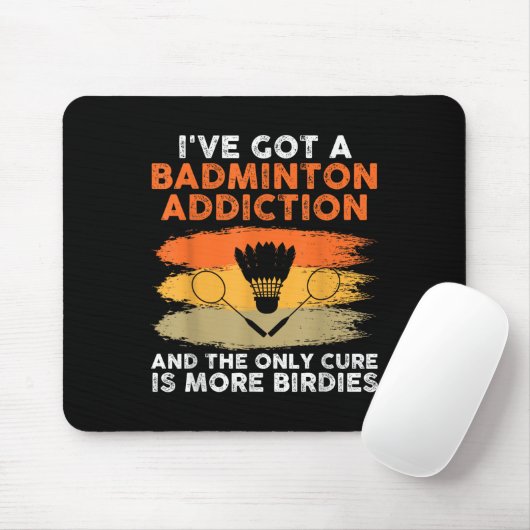 Shuttle Badminton Player 4 Mousepad (Mit Mouse)