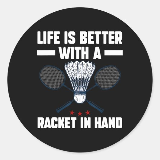 Shuttle Badminton Player 5 Runder Aufkleber (Vorderseite)