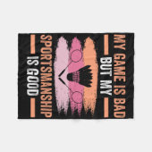 Shuttle Badminton Player 9 Fleecedecke (Vorderseite (Horizontal))