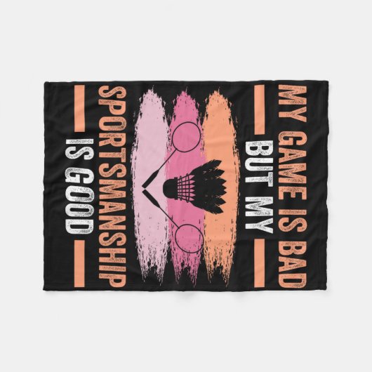 Shuttle Badminton Player 9 Fleecedecke (Vorderseite (Horizontal))