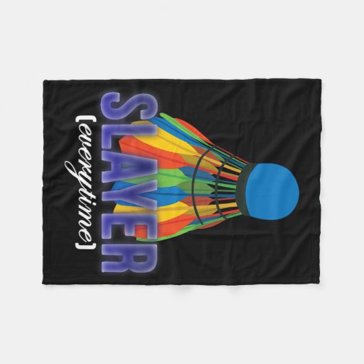 Shuttle Badminton Player Angebot Fleecedecke (Vorderseite (Horizontal))