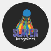 Shuttle Badminton Player Angebot Runder Aufkleber (Vorderseite)