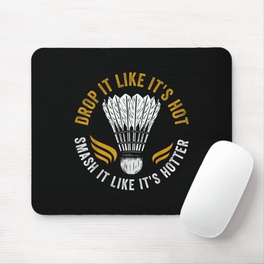 Shuttle Badminton Player Mousepad (Mit Mouse)
