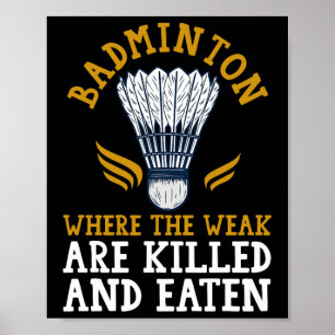 Shuttle Badminton Player Poster