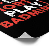 Shuttle Badminton Player Poster (Ecke)