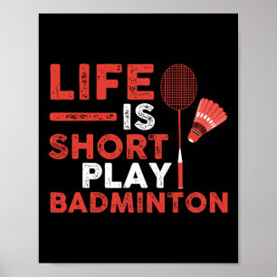 Shuttle Badminton Player Poster
