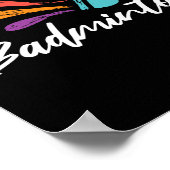 Shuttle Badminton Player Racket Sports Coach Team Poster (Ecke)