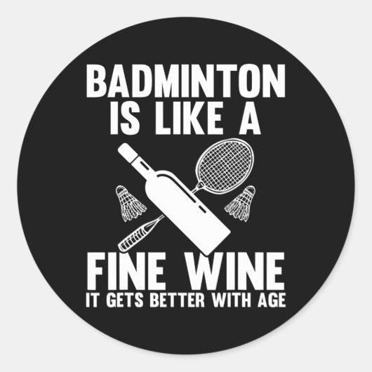 Shuttle Badminton Player Runder Aufkleber (Vorderseite)