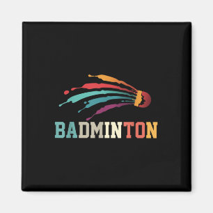 Shuttle Badminton Player Sporttrainer Team Magnet
