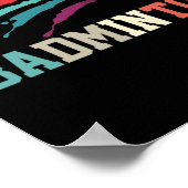 Shuttle Badminton Player Sporttrainer Team Poster (Ecke)