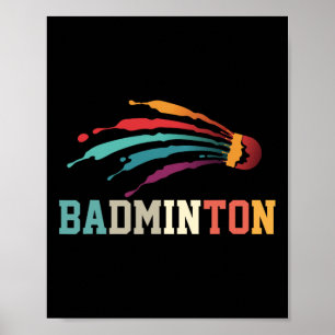 Shuttle Badminton Player Sporttrainer Team Poster
