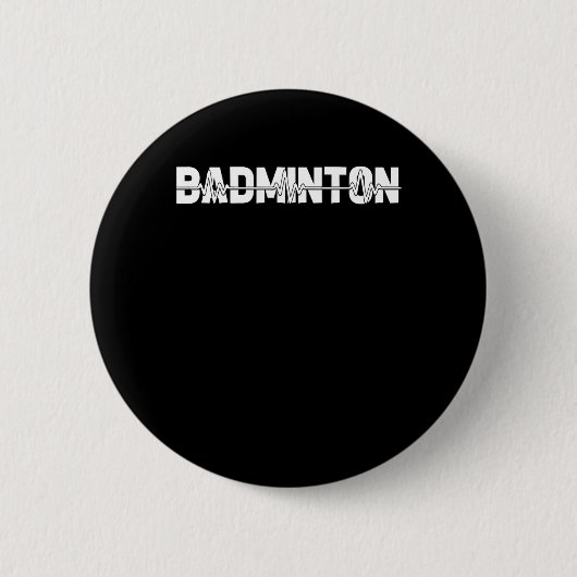 Shuttle Badminton - Racquet Court Player Ekg Herz Button (Vorderseite)