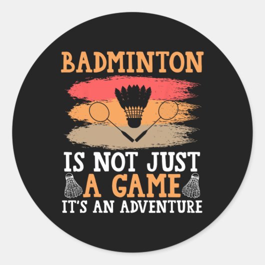 Shuttle Badminton Runder Aufkleber (Vorderseite)