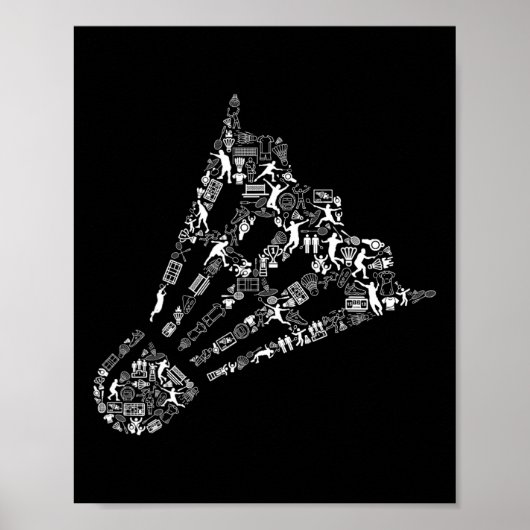 Shuttle Collage Badminton Player Shirt Badminton Poster (Vorne)