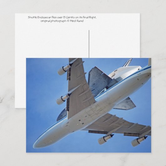 Shuttle Endeavor Postkarte (Vorne/Hinten)