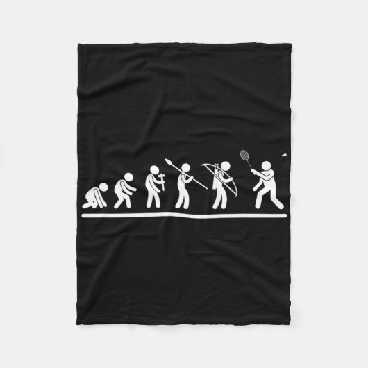 Shuttle Evolution Men Women Funny Badminton Fleecedecke (Vorderseite)