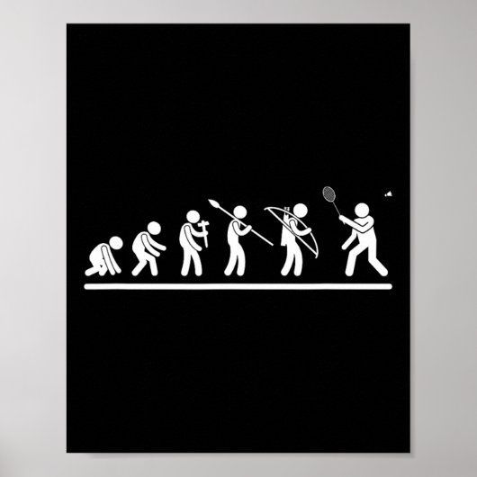Shuttle Evolution Men Women Funny Badminton Poster (Vorne)