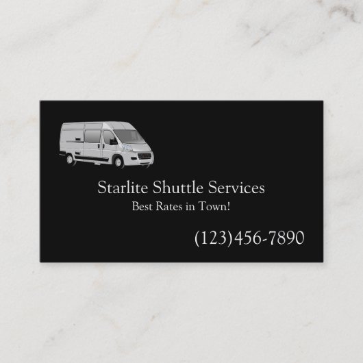 Shuttle-Fahrer-Fahrdienst Visitenkarte (Vorderseite)