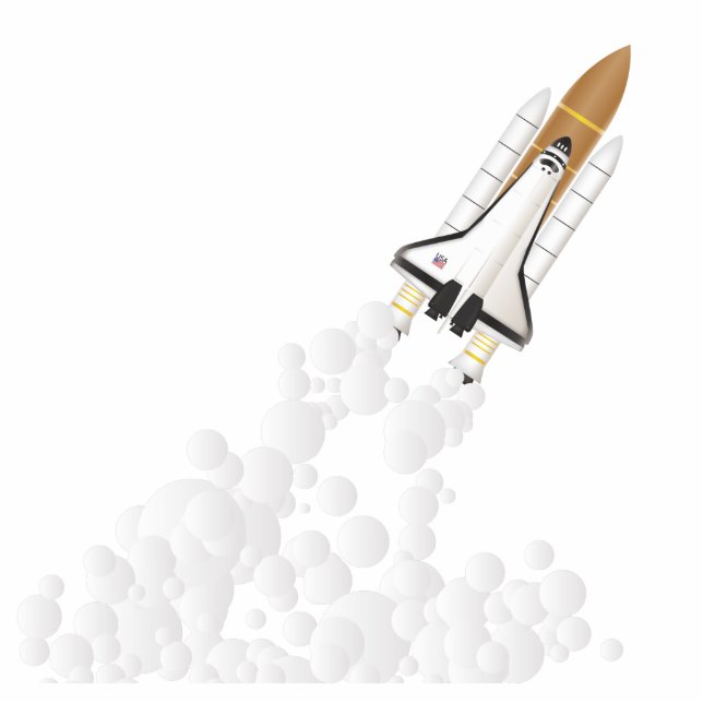 Shuttle Freistehende Fotoskulptur (Vorne)