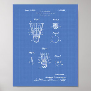 Shuttle für Patent-Kunst-Plan des Badminton-1927 Poster