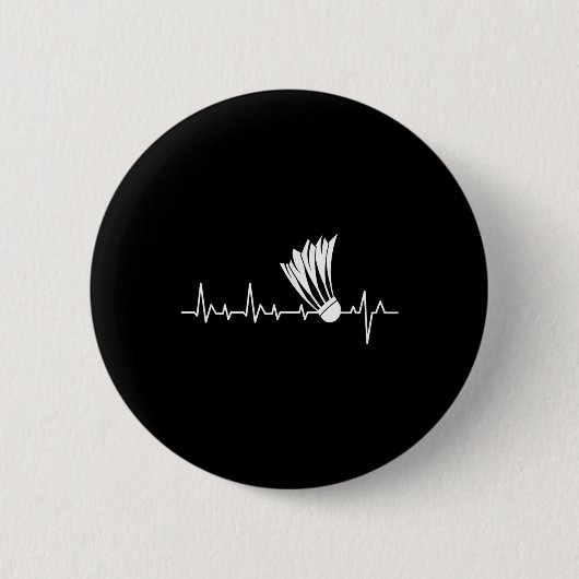 Shuttle Heartbeat - Badminton Player Sports Lover Button (Vorderseite)