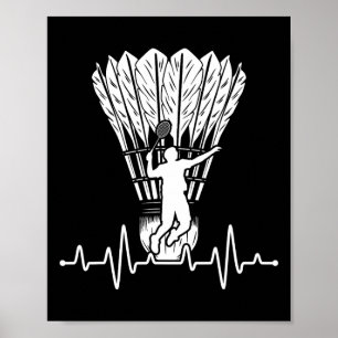 Shuttle Heartbeat Badminton Poster