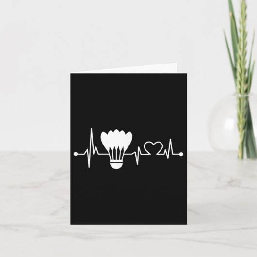 Shuttle Heartbeat Funny Badminton Player Geschenk Karte (Vorderseite)