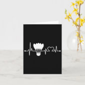 Shuttle Heartbeat Funny Badminton Player Geschenk Karte (Gelbe Blume)