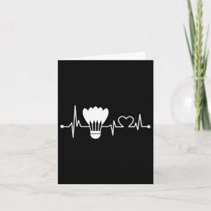 Shuttle Heartbeat Funny Badminton Player Geschenk Karte