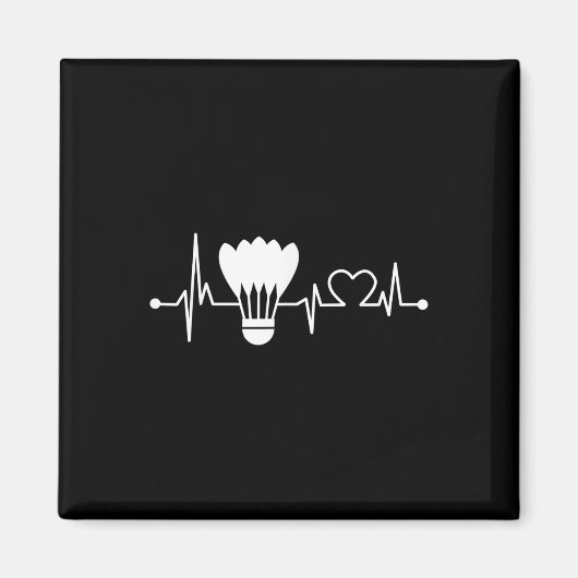 Shuttle Heartbeat Funny Badminton Player Geschenk Magnet (Vorne)