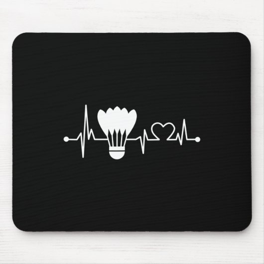 Shuttle Heartbeat Funny Badminton Player Geschenk Mousepad (Vorne)