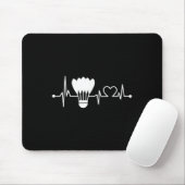 Shuttle Heartbeat Funny Badminton Player Geschenk Mousepad (Mit Mouse)