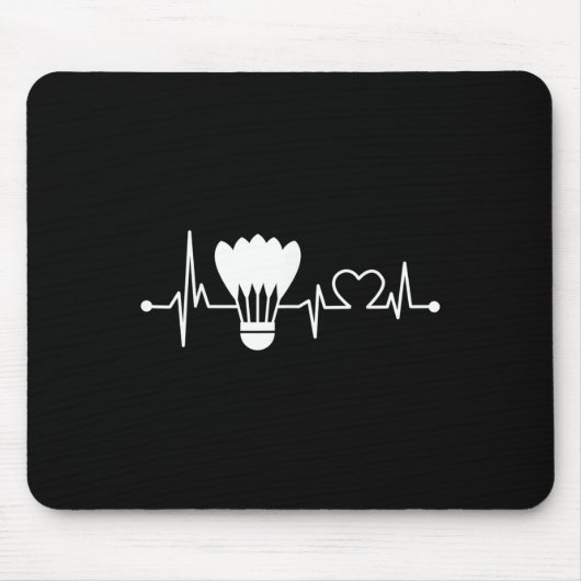 Shuttle Heartbeat Funny Badminton Player Geschenk Mousepad (Vorne)