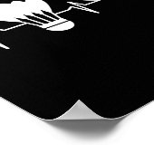 Shuttle Heartbeat Funny Badminton Player Geschenk Poster (Ecke)